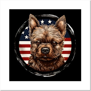 Patriotic Norwich Terrier Posters and Art